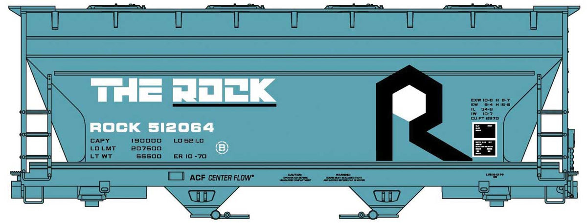 ACF 2-Bay Covered Hopper - Kit -- Rock Island #512064 (blue, black, white)