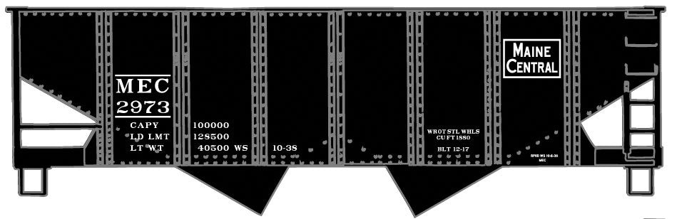 USRA 55-Ton 2-Bay Open Hopper - Kit -- Maine Central (black, Rectangular Logo)