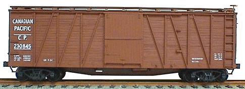 40' Single-Sheathed Wood Boxcar w/Wood Doors & Steel Ends - Kit -- Canadian Pacific (Mineral Red)