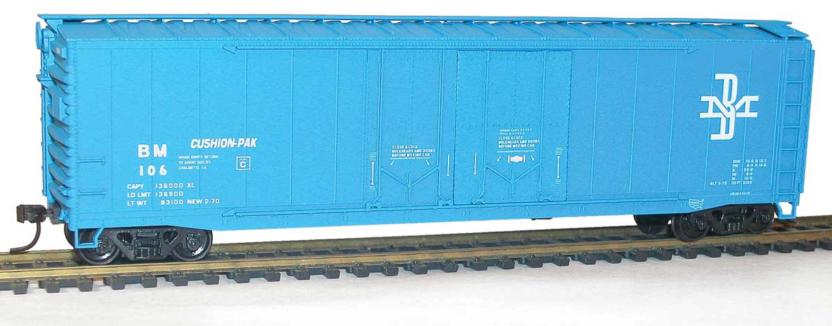 AAR 50' Double Plug-Door Boxcar - Kit -- Boston & Maine 106 (blue, McGinnis Logo)