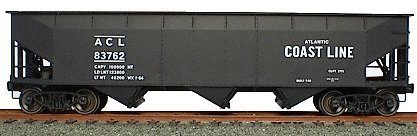 AAR 70-Ton Offset-Side 3-Bay Hopper -- Atlantic Coast Line (black w/white lettering)