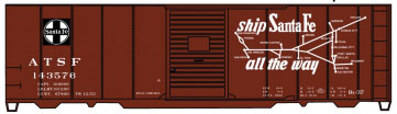AAR 40' Single-Door Steel Boxcar - Kit -- Santa Fe #143576 (Boxcar Red, Grand Canyon Line Slogan & Map)