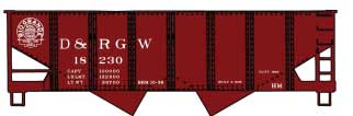 USRA 55-Ton 2-Bay Open Hopper - Kit -- Denver & Rio Grande Western (Boxcar Red, Scenic Line Logo)