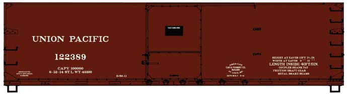 USRA 40' Double-Sheathed Wood Boxcar - Kit -- Union Pacific #122389 (Boxcar Red, No Logo)