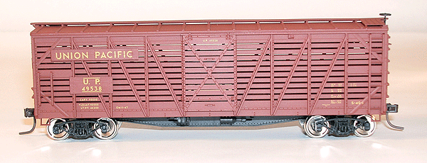 Accuready(TM) Assembled 40' Wood Stock Car -- Union Pacific