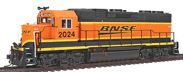EMD GP38 w/Sound & DCC - Master(R) Gold -- Burlington Northern Santa Fe "New Image" #2024 (black,orange,yellow) Low N