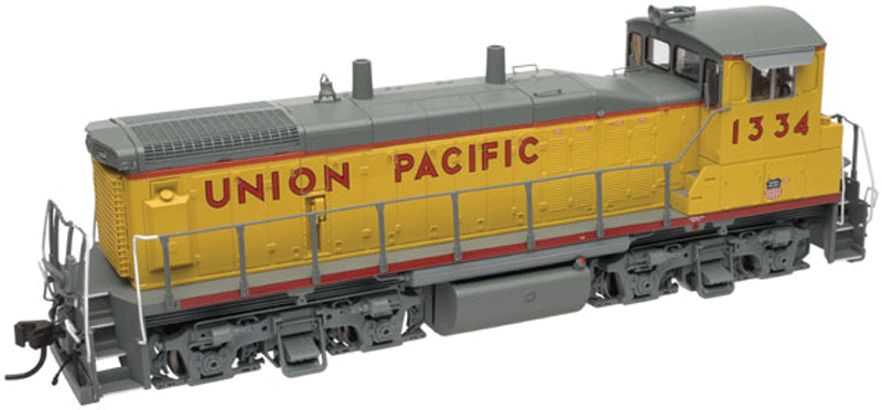 EMD MP15DC - Standard DC - Master(R) Silver -- Union Pacific #1334 (Armour Yellow, gray)