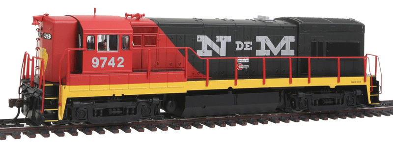 GE U30B Phase II High Nose - Standard DC - Master(R) Silver -- National Railways of Mexico #9742 (Dark Green, orange)