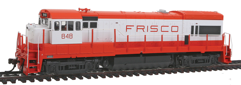 GE U30B Phase II Low Nose, AAR Trucks w/Sound & DCC - Master(R) Gold -- With Nose Light, St. Louis-San Francisco #848 (white, red)