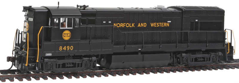 GE U30B Phase II High Nose w/Sound & DCC - Master(R) Gold -- Norfolk & Western #8490 (black, gold Lettering & Hamburger Logo)
