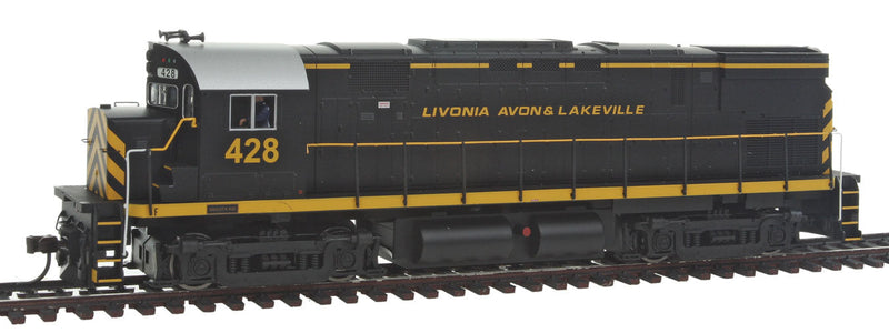 Alco C425 Phase 2 w/Horizontal Headlight - Standard DC -- Livonia Avon & Lakeville #428 (black, yellow)