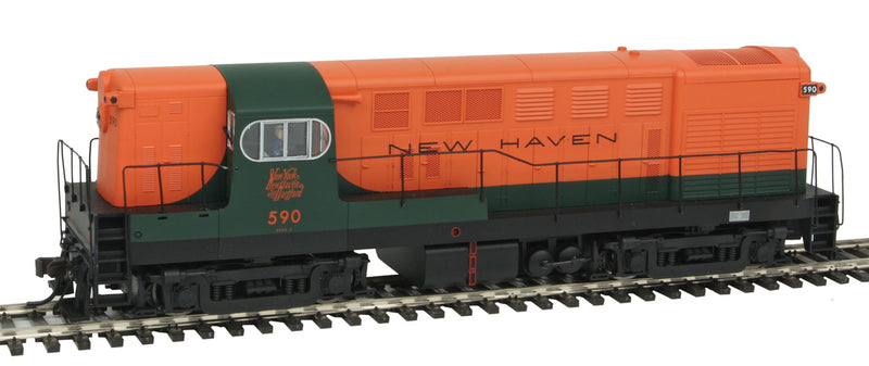 FM H16-44 Early Body/Cab, Sill Handrails w/Sound & DCC - Master(R) Gold -- New Haven #592 (orange, green)