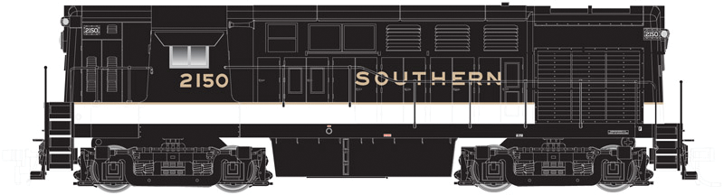 FM H16-44 Early Body/Cab, Sill Handrails w/Sound & DCC - Master(R) Gold -- Southern Railway #2150 (black, white, gold)