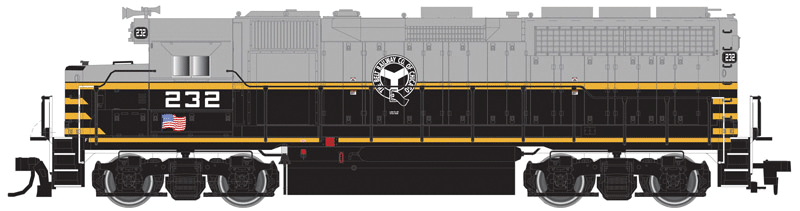EMD GP40 Low Nose w/Sound & DCC - Master(R) Gold -- Belt Railway of Chicago #232 (gray, black, yellow)