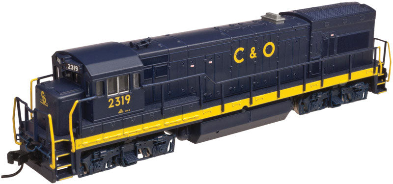GE U23B Low Hood w/LokSound & DCC - Master(R) Gold -- Chesapeake & Ohio #2322 (blue, yellow)
