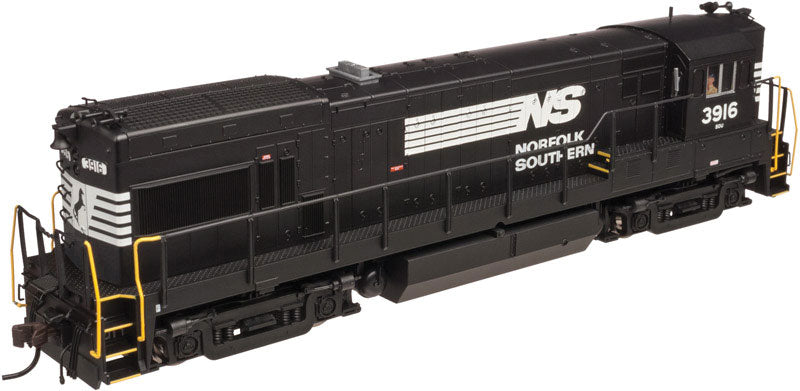 GE U23B High Hood w/LokSound & DCC - Master(R) Gold -- Norfolk Southern #3916 (black, white)
