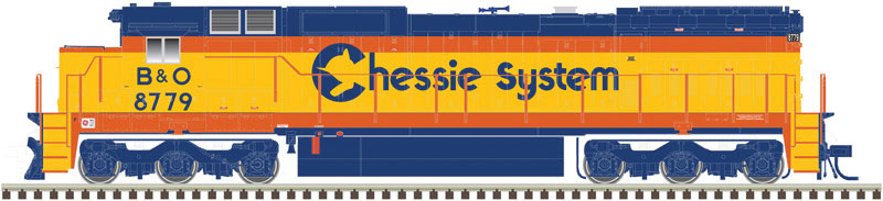 GE Dash 8-40C Phase I w/LokSound & DCC - Master(R) Gold -- Chessie System B&O #8808 (Fantasy Scheme, yellow, blue, orange)