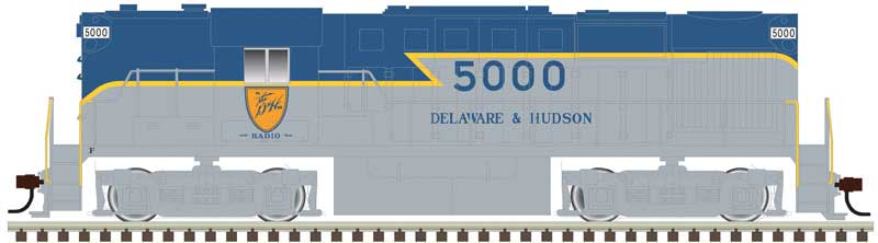 Alco RS11 - LokSound & DCC - Master(R) Gold -- Delaware & Hudson 5005 (Lightning Stripes, blue, gray, yellow, Large Numbers