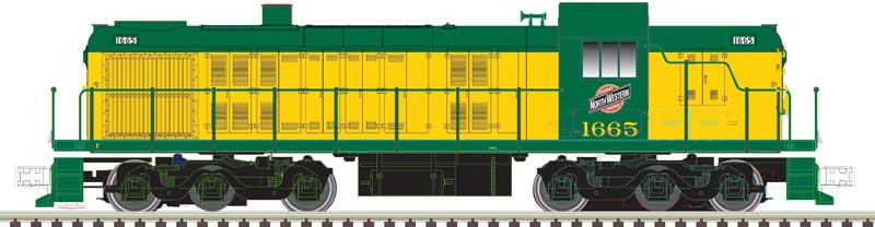Alco RSD4/5 - LokSound and DCC - Classic Gold -- Chicago & North Western 1665 (yellow, green)