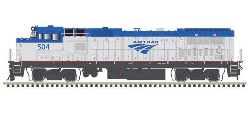 GE Dash 8-40BWH - LokSound and DCC - Master(R) Gold -- Amtrak #518 (Phase V; silver, blue; Travelscape Logo)