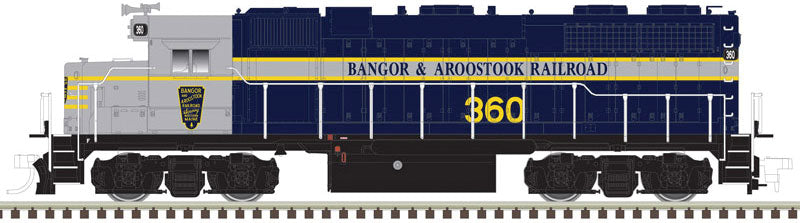 EMD GP38 Low Nose - LokSound and DCC - Master(R) Gold -- Bangor and Aroostook 350 (Iron Roads, blue, gray, yellow)
