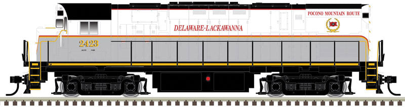 Alco C425 Phase 2 - LokSound and DCC - Classic Gold -- Delaware-Lackawanna 2453 (white, gray, red)