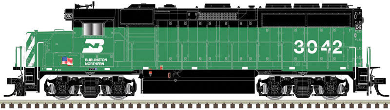 EMD GP40-2 - LokSound and DCC - Master Gold(R) -- Burlington Northern #3042 (Cascade Green, white; United States Flag)