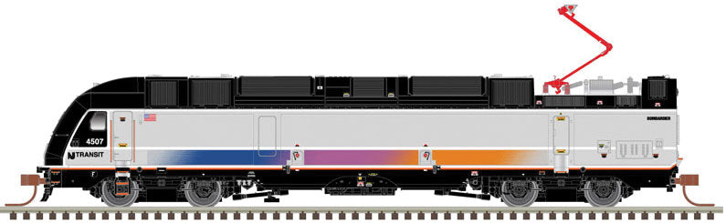 Bombardier ALP-45DP Dual Mode - LokSound and DCC - Master(R) Gold -- New Jersey Transit #4507 (siver, black, magenta, orange, blue)