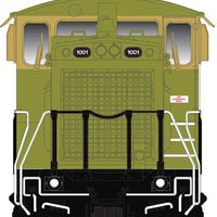 EMD MP15DC - with Ditch Lights - LokSound and DCC - Master(R) Gold -- The Prairie Line 1001 (green, tan)