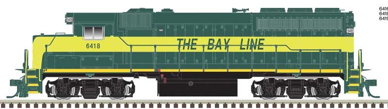 EMD GP40-2 - Sound and DCC - Master(R) Gold -- Atlanta & St. Andrews Bay #6418 (Front & Rear Ditch Lights, green, yellow)