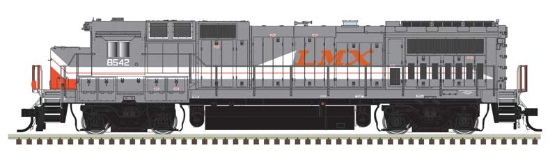 GE Dash 8-40B w/Ditch Lights - LokSound and DCC - Master(R) Gold -- LMX General Electric Leasing #8588 (gray, white, red)