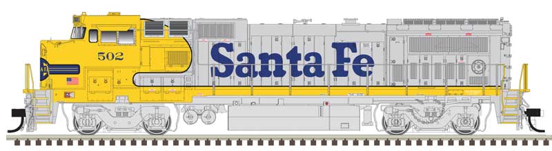 GE Dash 8-40BW - LokSound and DCC - Master(R) Gold -- Santa Fe #502 (Fantasy Yellowbonnet, silver, yellow, blue)