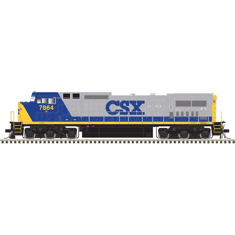 GE Dash 8-40CW - Standard DC - Master(R) Silver -- CSX #7886 (YN2, blue, gray, yellow)