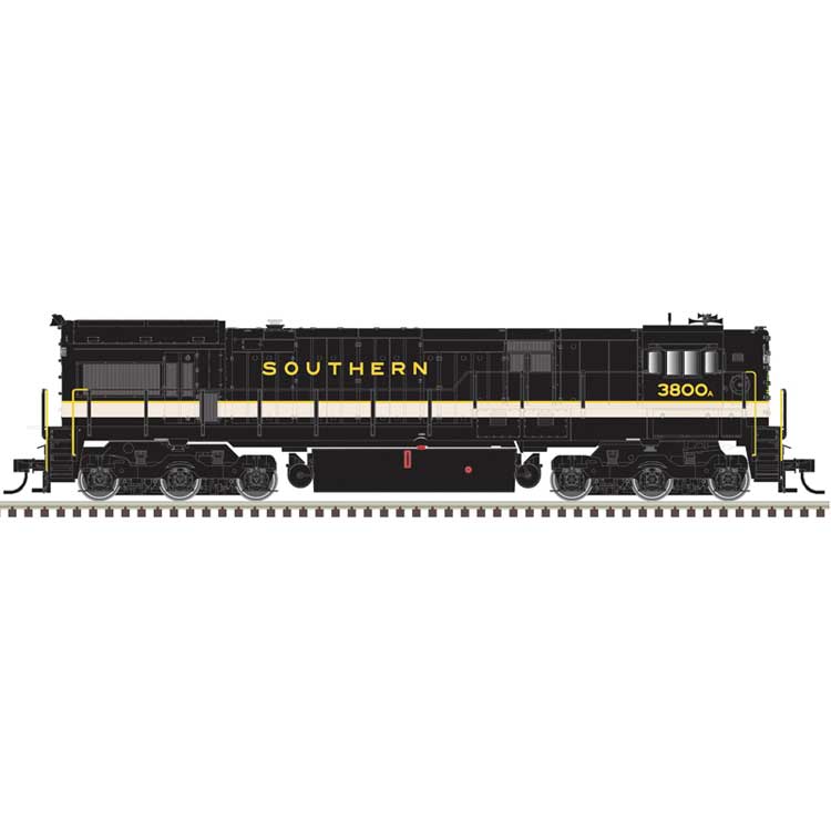 GE U30C High Nose Phase II/III - Sound and DCC - Master(R) Gold -- Southern Railway #3802 (Tuxedo, black, white, gold)
