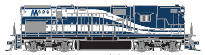 Alco C420 Phase 2B High-Nose, No Dynamic Brakes w/Sound & DCC - Master Gold -- Long Island #229 (blue, white)