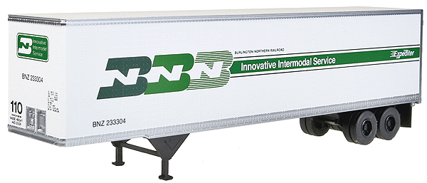 Pines 45' Semi Trailer - Assembled - Master(R) -- Burlington Northern BNZ #233304 (white, green, Expediter Logo)