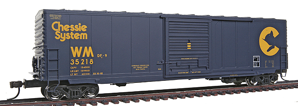 Atlas Master(TM) ACF(R) 50' Precision Design Smooth Side Boxcar Assembled -- Chessie System/WM #35218 (blue, yellow)