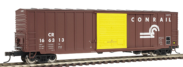 ACF 50' Precision Design Ribside Boxcar -- Conrail #166313 (red, yellow, white, silver)