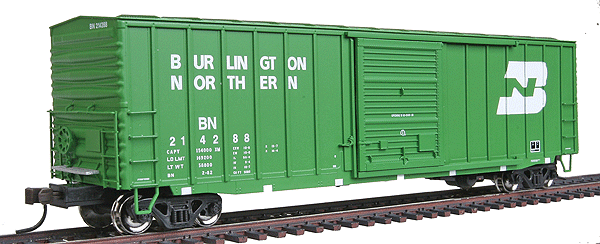 Atlas Master(TM) ACF(R) 50' Precision Design Rib Side Boxcar Assembled -- Burlington Northern #214288 (green, white w/large logo)