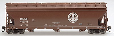 ACF 4650 3-Bay Centerflow Covered Hopper - Post-1971 -- Burlington Northern Santa Fe (Mineral Red & white) #BNSF 402042