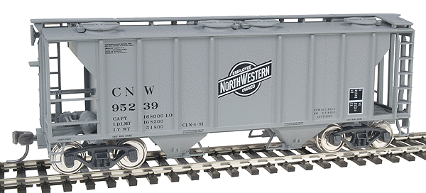 PS-2 2-Bay Covered Hopper -- Chicago & North Western #95239 (gray w/black & white lettering)