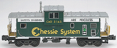 Extended Vision Caboose w/Barber Bettendorf Trucks -- Chessie Safety #2 #3143 (green, yellow, white)