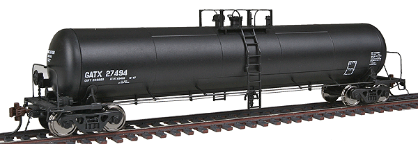 Atlas Master(R) GATX 20,700 Gallon Non-insulated Tank Car w/Type 20 Saddles -- GATX #27494 (1996 WX paint; black, white)
