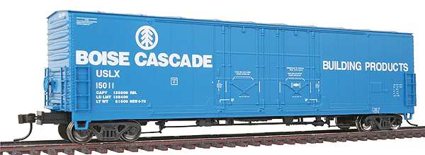 Master(TM) Evans 53' Double Plug-Door Boxcar - Ready to Run -- Boise Cascade #15011 (blue)