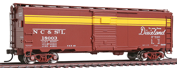 Master(TM) 1932 ARA 40' Steel Boxcar - Ready to Run -- Nashville, Chattanooga & St. Louis #18003 (brown, yellow, Dixieland Slogan)