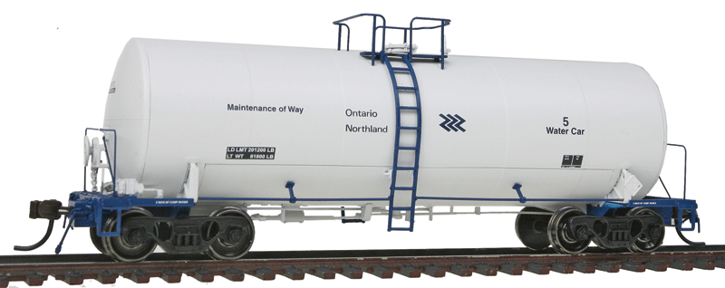 Trinity 17,600-Gallon Corn Syrup Tank Car - Ready to Run -- Ontario Northland #5 (Water Car, white, black)
