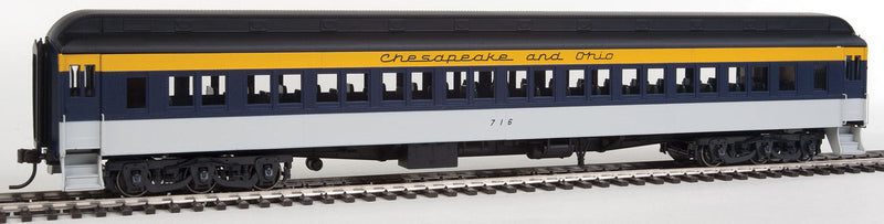 Heavyweight Paired-Window Coach - Ready to Run - Master(R) -- Chesapeake & Ohio #716 (blue, gray, yellow)