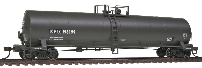 23,500-Gallon Tank Car - Ready to Run - Master(R) -- J&J Railcar Leasing KFIX #198199 (black, white, No Logo)