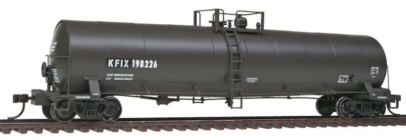 23,500-Gallon Tank Car - Ready to Run - Master(R) -- J&J Railcar Leasing KFIX #198226 (black, white, No Logo)