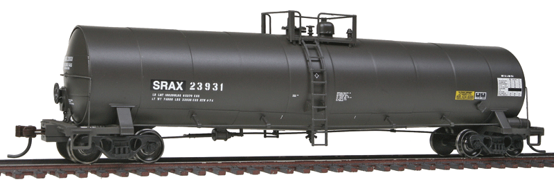 23,500-Gallon Tank Car - Ready to Run - Master(R) -- Southern Rail Associates SRAX #23931 (black, white, No Logo)